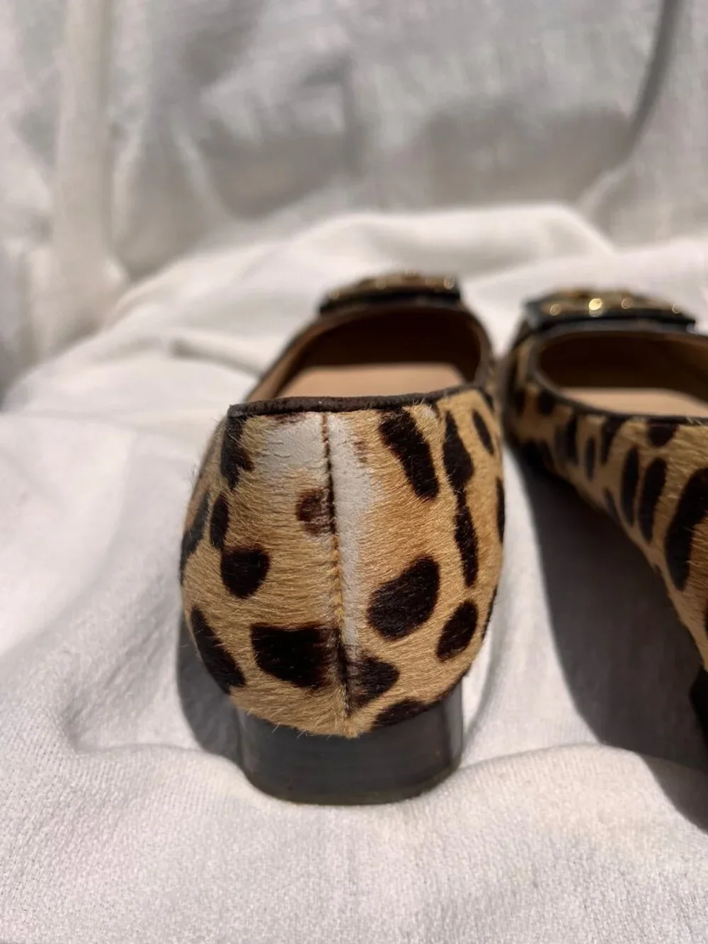 Tory Burch Gigi Leopard Print Calf Hair Block Heel Pumps